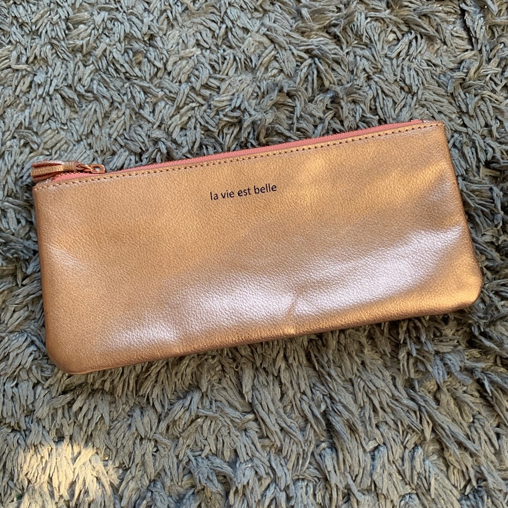 NWOT Anthropologie Rose Gold Wallet